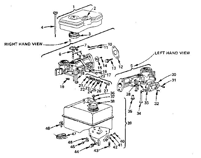 Carburetor Diagram and Parts List for 0685-01  Briggs and Stratton Engine